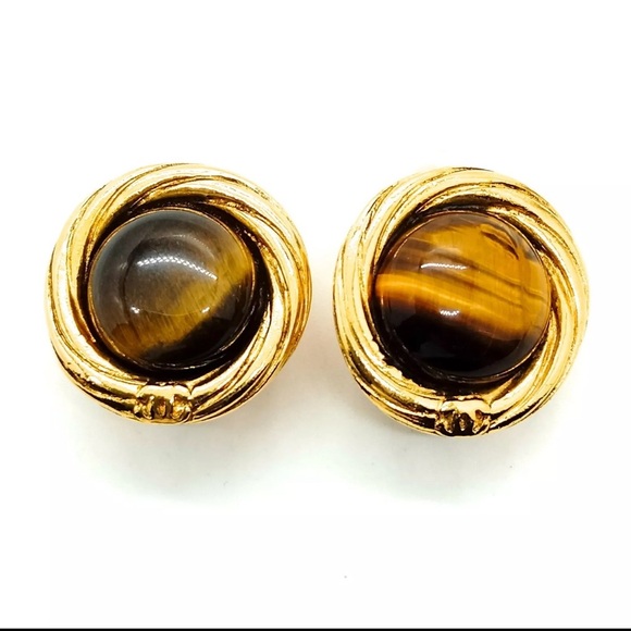 Chanel Tiger Eyes Earrings - Picture 2 of 8